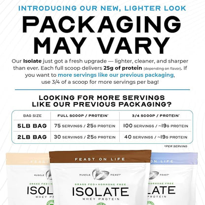 Muscle Feast Grass-Fed Whey Protein Isolate, All Natural Hormone Free Pasture Raised, Whey Isolate