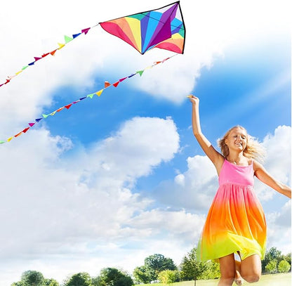 HONBO Large Delta Kite for Kids & Adults,Extremely Easy to Fly Kite for Beach Trip,String Line