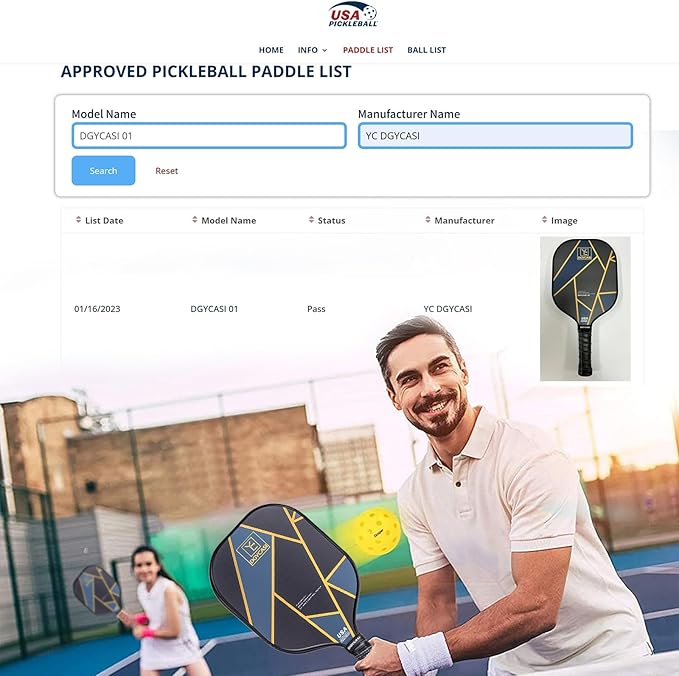 YC DGYCASI Pickleball Paddles Set of 4, USAPA Approved Pickleball Set, 4 Carbon Fiber Pickleball