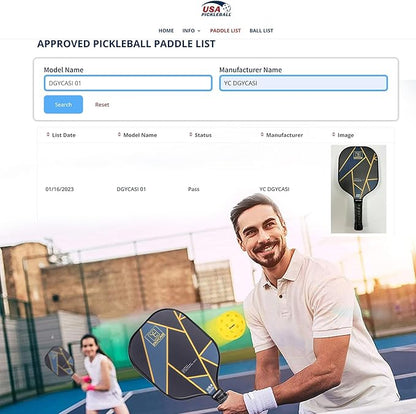 YC DGYCASI Pickleball Paddles Set of 4, USAPA Approved Pickleball Set, 4 Carbon Fiber Pickleball