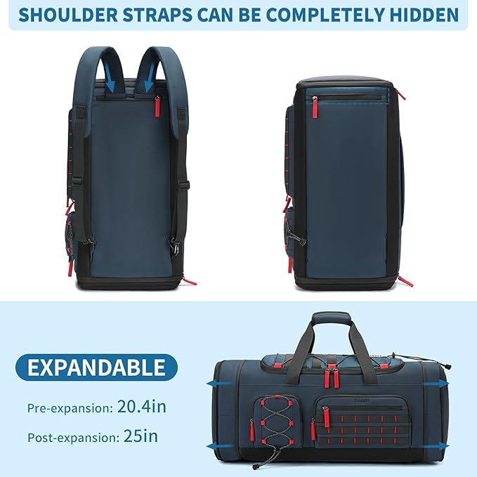 Bosstin Gym Bag for Men & Women,45L Travel Duffle Sports Duffel Bag Gym Weekender Overnight