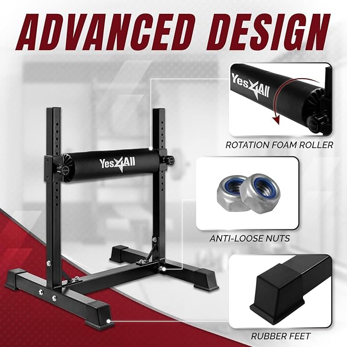 Yes4All Bulgarian Split Squat Stand - Single Leg Squat Roller & Bodyweight Training