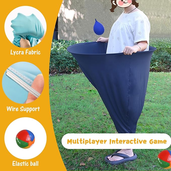 Granny Pants Yard Game, Granny Pants Outdoor Game - Oversized Giant Pants Game with Bouncy Balls &