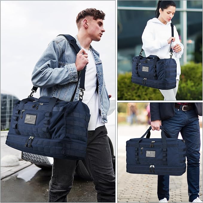 ETRONIK Travel Bag for Men Women, Gym Bag & Tactical Duffle Bags for Travel, Carry on with Toiletry