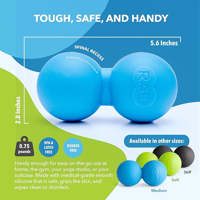RAD XL Peanut Massage Ball ??High Density Yoga Deep Tissue Roller Ball ??Myofascial Release for