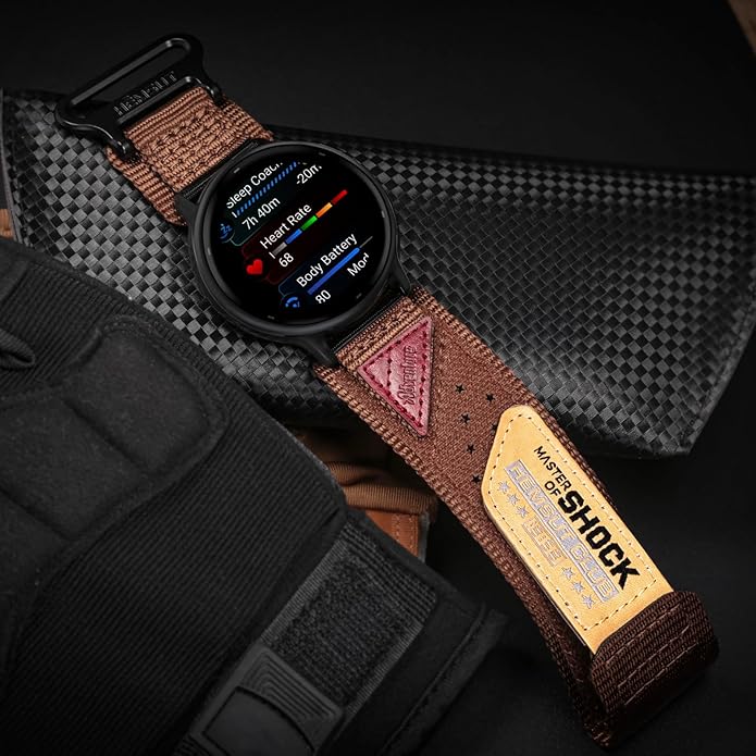 20mm Nylon Band Compatible with Garmin Vivoactive6/5/3,Forerunner 165/55/645/245 Music, 20mm Soft