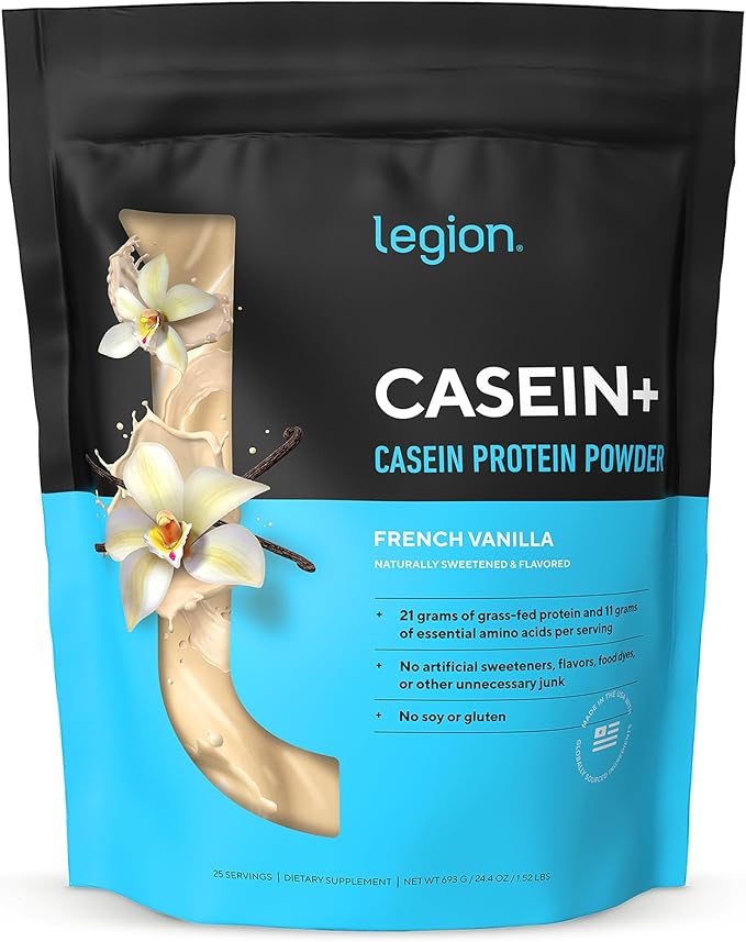 LEGION Casein Protein Powder (French Vanilla) - Slow-Release Micellar Casein Protein Powder