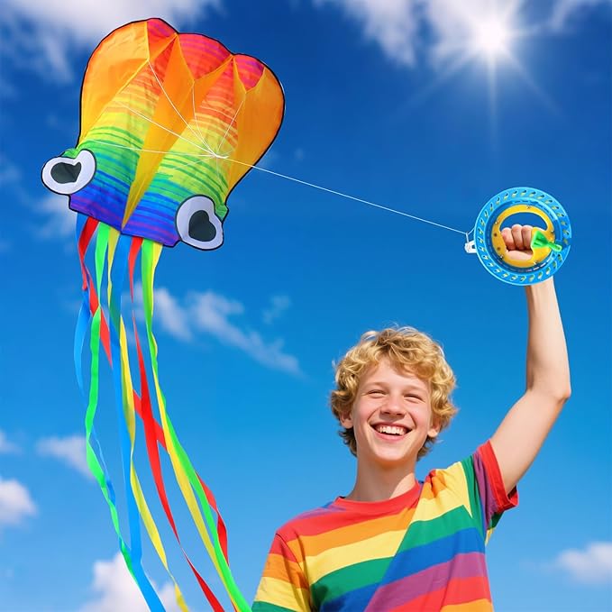 Xida Octopus Kite for Kids Ages 4-8, Professional Kites for Beginners and Adults, Easy to Fly Beach