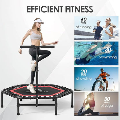 CLORIS 45'' Rebounder Trampoline for Adults - Max Load 450lbs, Mini Trampoline with Adjustable Foam