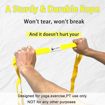 Stretching Strap Yoga Strap with Loops, Stretch Straps for Physical Therapy, Non-Elastic Exercise