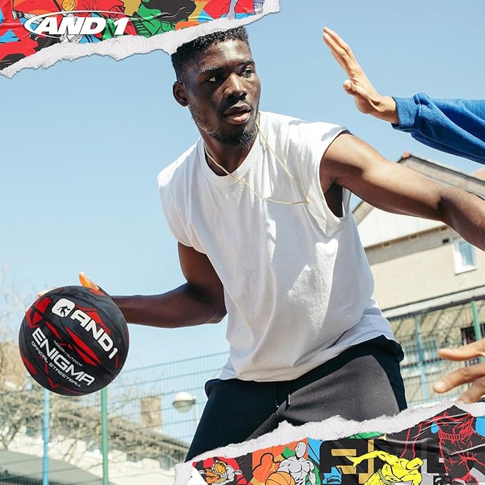 AND1 Enigma Basketball - Streetball for Indoor and Outdoor Use, Deep Channel Construction and