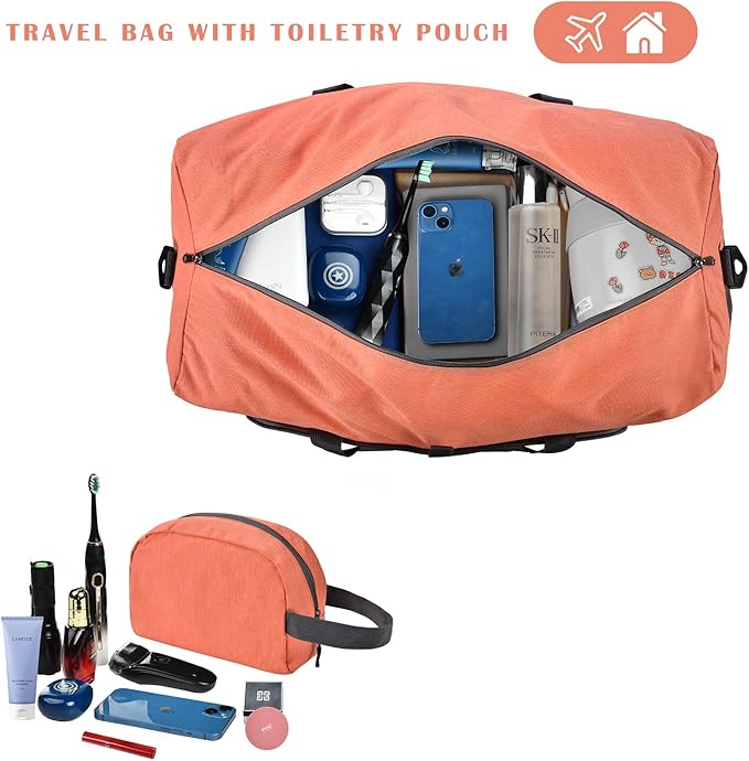 Felipe Varela Duffle Bag with Shoes Compartment and Adjustable Strap,Foldable Travel Duffel Bags
