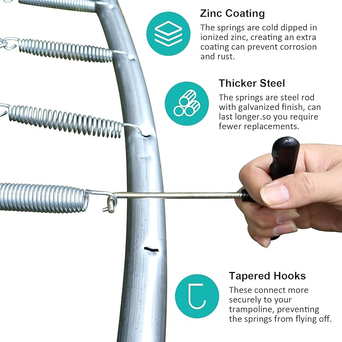 Heavy Duty Trampoline Springs 5.5inch for Trampolines, Stainless Steel Trampolin Replacement