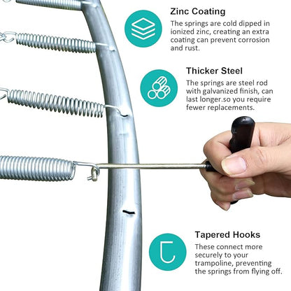Heavy Duty Trampoline Springs 5.5inch for Trampolines, Stainless Steel Trampolin Replacement