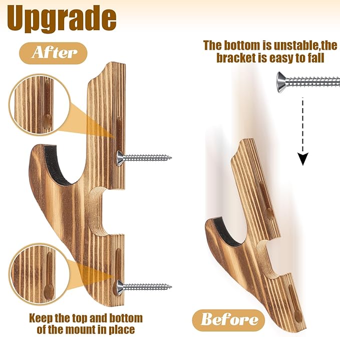 Chunful 2 Pcs Sword Wall Mount Sword Holder Katana Stand 1 Tier Hanger Adjustable Wooden Mounts for