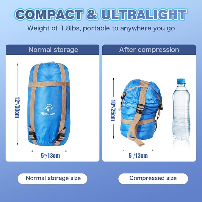 REDCAMP Kids Mummy Sleeping Bag for Camping, 3 Season Cold Weather Sleeping Bag Fit Boys,Girls &