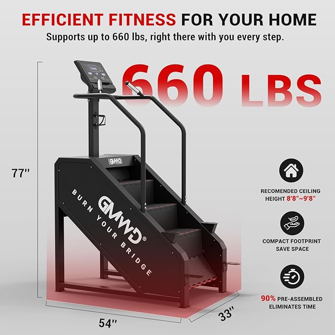 Stepper Machine, GMWD Stair Climber with LED Screen, Commercial Grade Stair Stepper Exercise