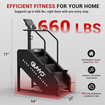 Stepper Machine, GMWD Stair Climber with LED Screen, Commercial Grade Stair Stepper Exercise