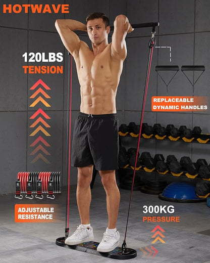 HOTWAVE Push Up Board Fitness, Portable Foldable 20 in 1 Push Up Bar at Home Gym, Pushup Handles