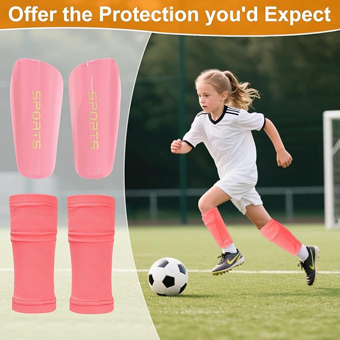 Shin Guards Soccer Kids 2025 Version High-Density Foam Soccer Shin Guard with Sleeves Shin