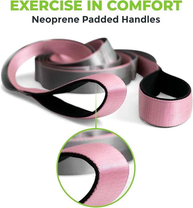 Gradient Fitness Stretching Strap for Physical Therapy, 12 Multi-Loop Stretch Strap 1.5" W x 8' L