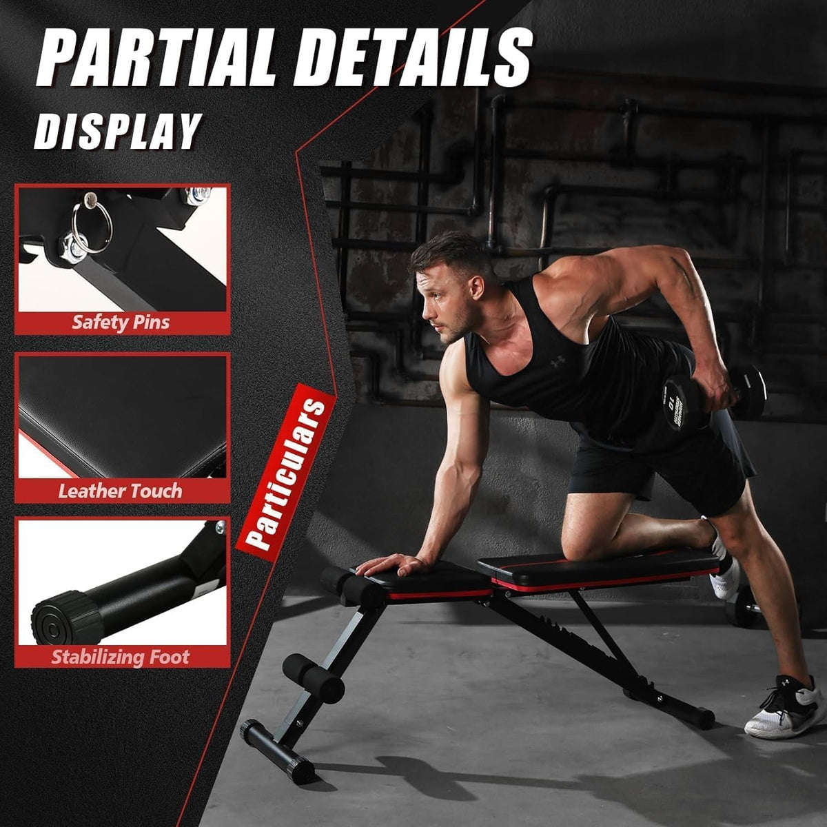 Weight Bench Press, Adjustable Workout Benches for Home Gym Dumbbell Exercise, 880 LB Stable