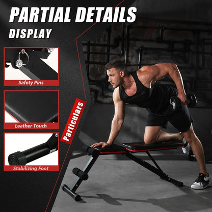 Weight Bench Press, Adjustable Workout Benches for Home Gym Dumbbell Exercise, 880 LB Stable