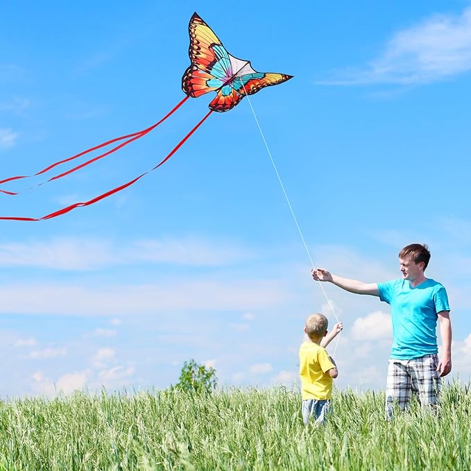 Xida Butterfly Kite for Kids & Adults, Easy to Fly, Ages 4-8, Large Kite with 300ft Handle, Perfect