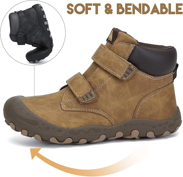 Mishansha Kids Hiking Boots Toddler Girls Boys Hiking Shoes Water-Resistant Anti-Collision Non-Slip