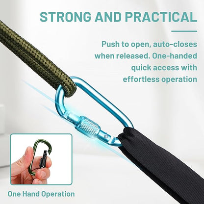 Multi-Pack Aluminum Carabiner Clips, 2" Ultra-Light Spring & Locking for Key,Hiking, Outdoor