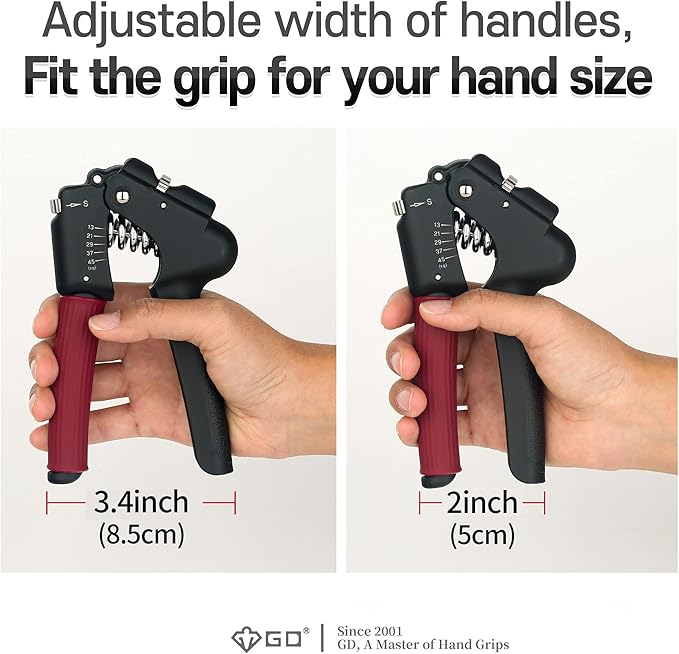 GD Grip Strength Trainer (Premium Adjustable Grip Strengthener for Forearm Training) Wrist and