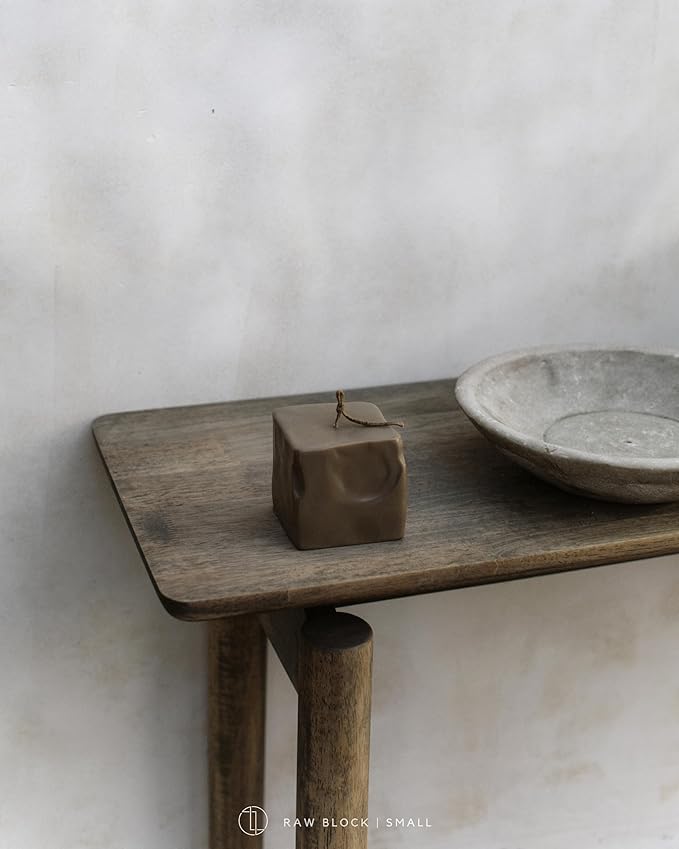 LAWA Raw Block Candle - Beautiful Handmade Pillar Scented Soy Wax Elegant Aesthetic Candle
