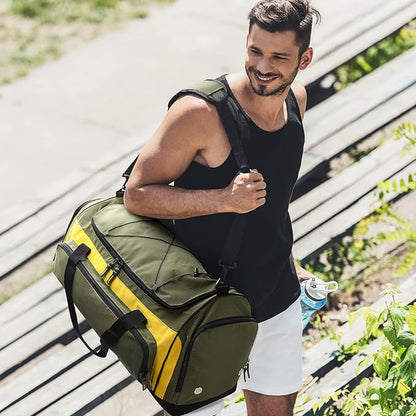 MIER Large Duffel Bag Men's Gym Bag with Shoe Compartment, 60L