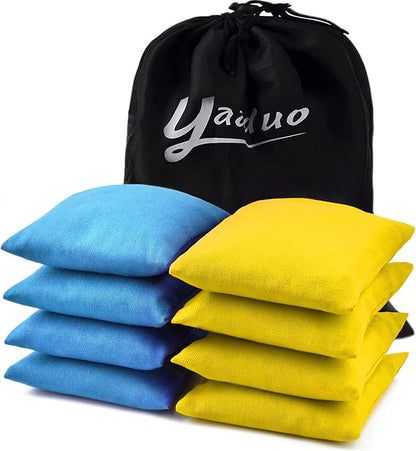 Set of 8 Regulation Cornhole Bags Double Sided, Weather Resistant Bean Bags for Cornhole Toss Game