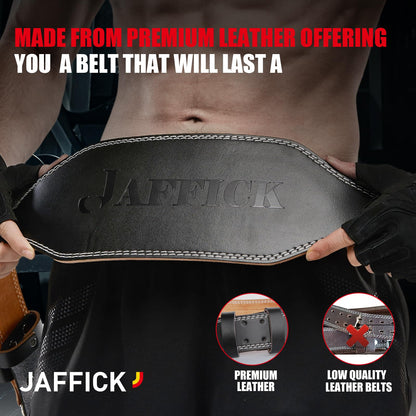 Jaffick Leather Weight Lifting Belt for Men Women Bodybuilding, Squatting