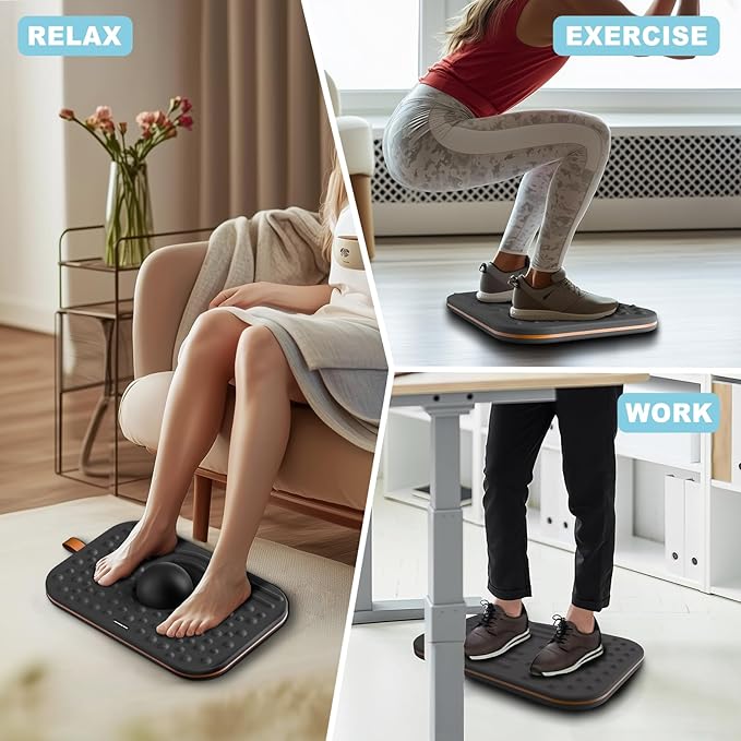 360-Degree Wobble Balance Board for Adults - 2-in-1 Dual-Sided Anti-Fatigue Mat & Stability Trainer