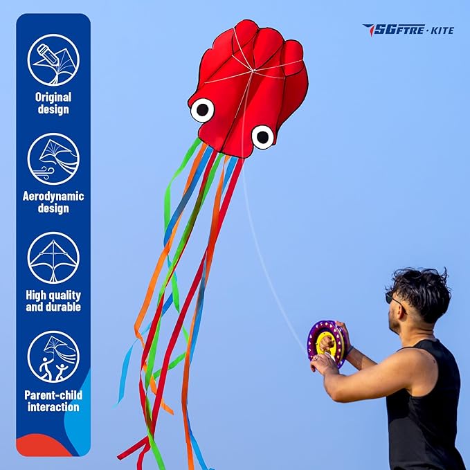 3 Piece Set Butterfly Delta Octopus Kites for Kids and Adults，Easy to Fly for Outdoor Adults