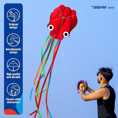 3 Piece Set Butterfly Delta Octopus Kites for Kids and Adults，Easy to Fly for Outdoor Adults