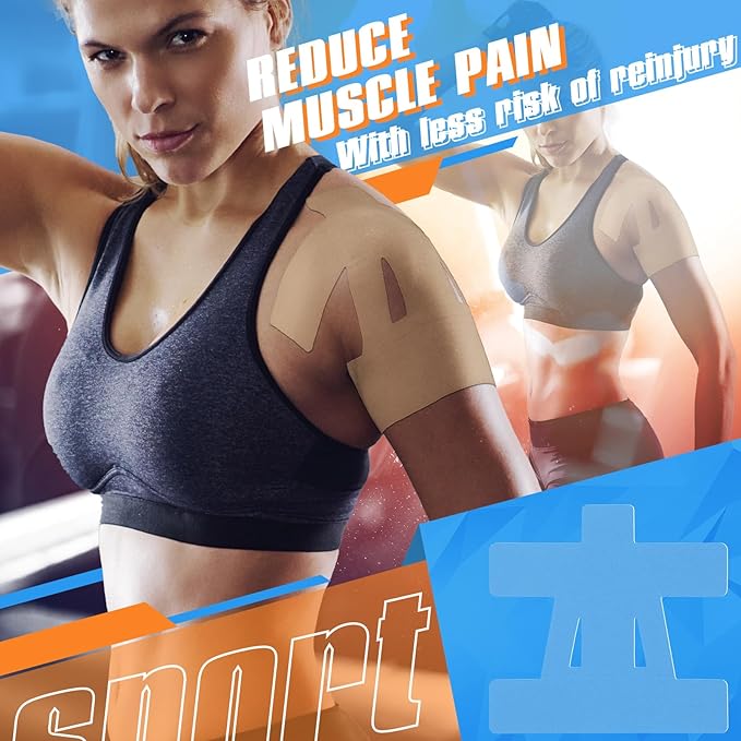 20 Count Kinesiology Tape for Shoulder Pain Relief Pre Cut Sports Waterproof Breathable Enhance