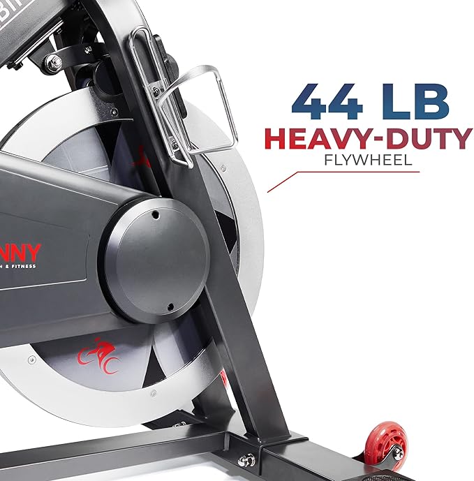 Sunny Health & Fitness Magnetic Exercise Bike, 44LB Flywheel & 300LB Weight Capacity for Intensive