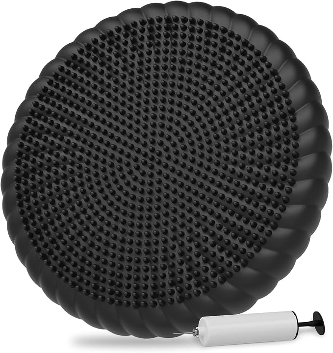 Wobble Cushion with Inflation Pump - Wobble Disk Balance Disc Wiggle Seat for Sensory Kids, Balance