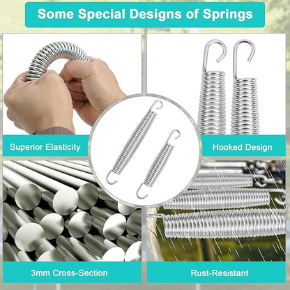 24 Pcs Trampoline Springs, 5.5-7 Inch Heavy Duty Stainless Steel Replacement Springs, Universal