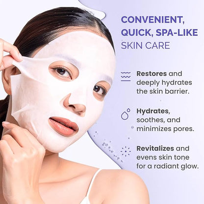 PLANTIFIQUE Facial Sheet Mask Collagen Boost 5 Pack ??Anti-Aging & Firming Face Mask Sheets with