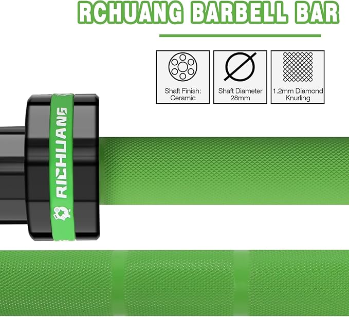 7ft Olympic Barbell, Weightlifting Barbell 28mm 45lb - 500/700/1000lbs Capacity with Smooth