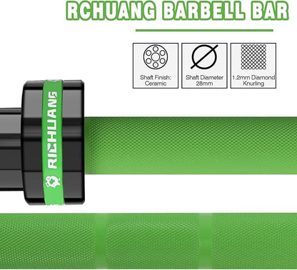 7ft Olympic Barbell, Weightlifting Barbell 28mm 45lb - 500/700/1000lbs Capacity with Smooth
