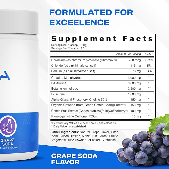 XEELA Pre Workout Powder - Clean & Tested - Jitter Free, Safe, and Natural - Increase Thermogenic
