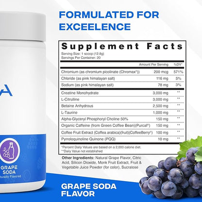 XEELA Pre Workout Powder - Clean & Tested - Jitter Free, Safe, and Natural - Increase Thermogenic