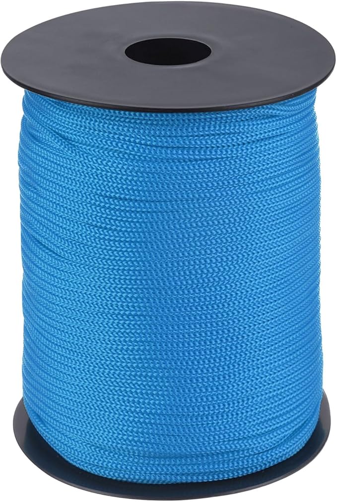 MECCANIXITY 1/8 Inch Polypropylene Rope Braided Ropes, 328ft Nylon Rope Hollow Utility Cord for