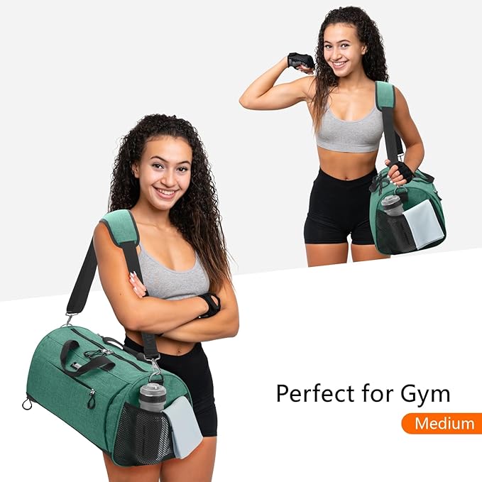 TOPDesign Gym Bag for Women & Men, Unisex Duffel Bag with Shoe Compartment & Wet Pocket for Travel