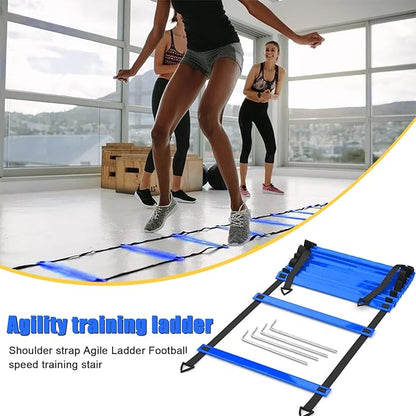 Football Training Equipment | Speed Agility Training Set, Including 1 Agility Ladder, 4 Steel